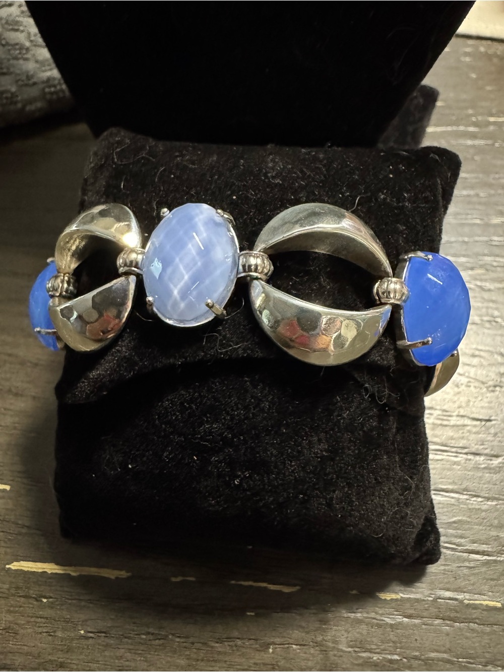 Brighton Blue Stone and Silver Link Bracelet - Women Jewelry
